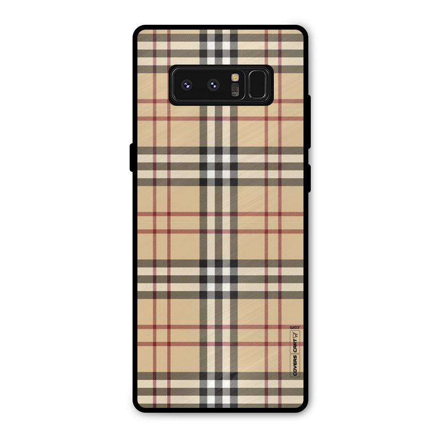 Beige Check Metal Back Case for Galaxy Note 8