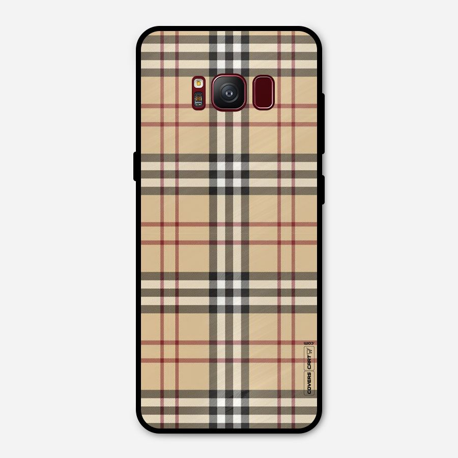 Beige Check Metal Back Case for Galaxy S8