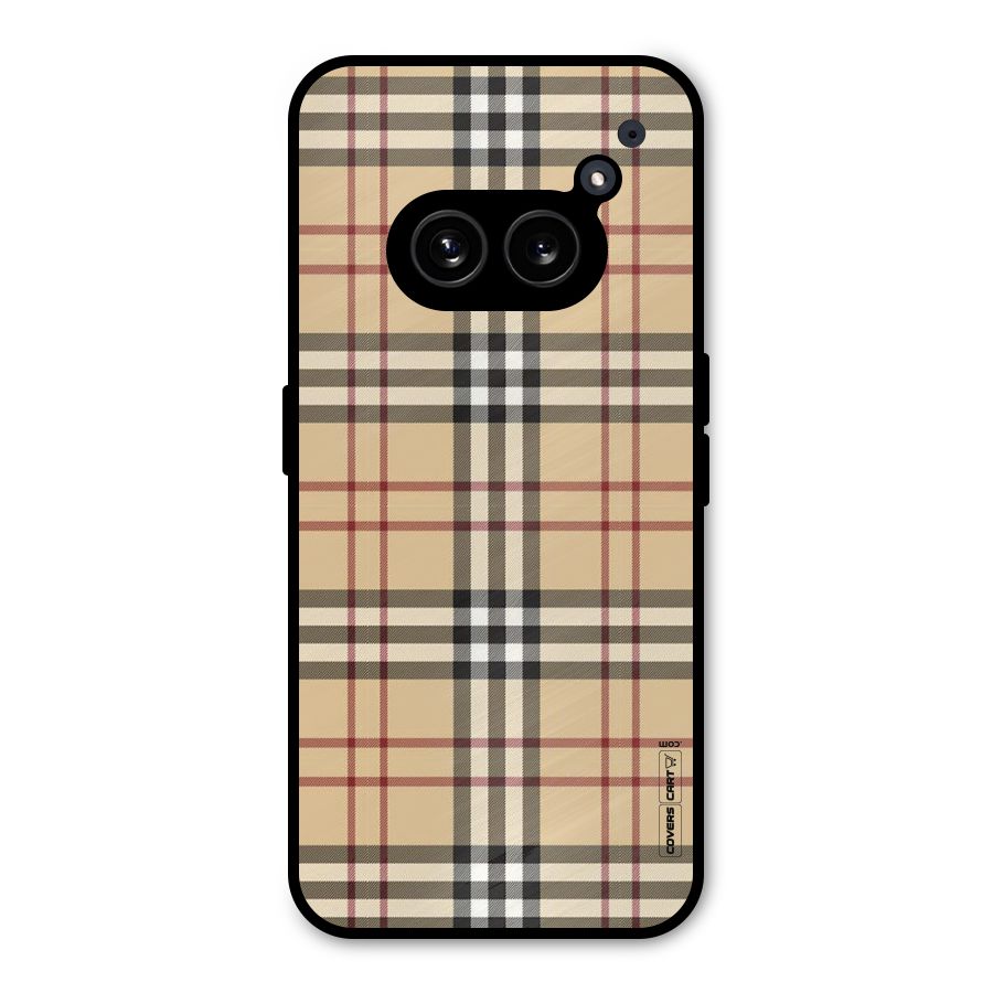 Beige Check Metal Back Case for Nothing Phone 2a Plus