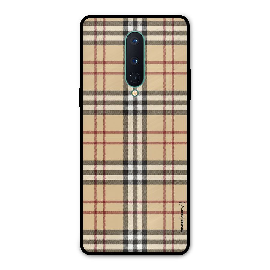 Beige Check Metal Back Case for OnePlus 8