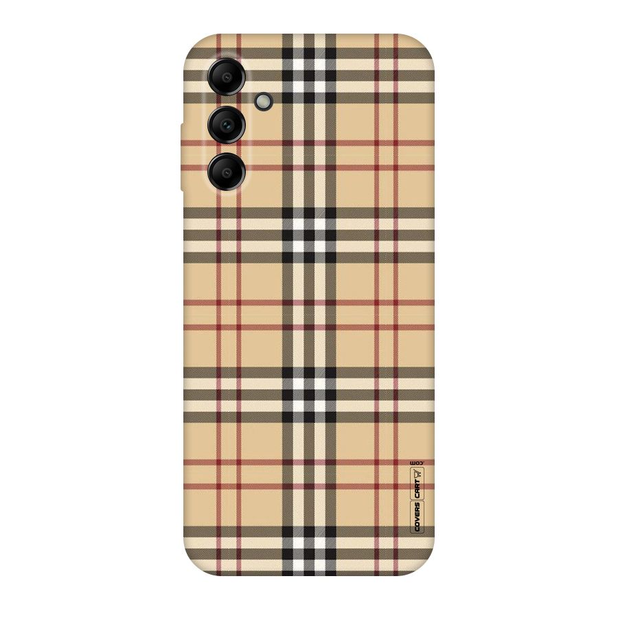 Beige Check Original Polycarbonate Back Case for Galaxy A14 5G