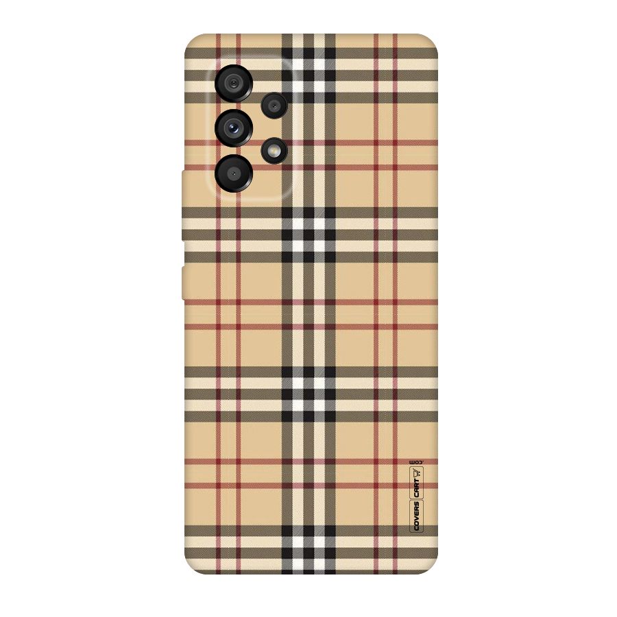 Beige Check Original Polycarbonate Back Case for Galaxy A53 5G