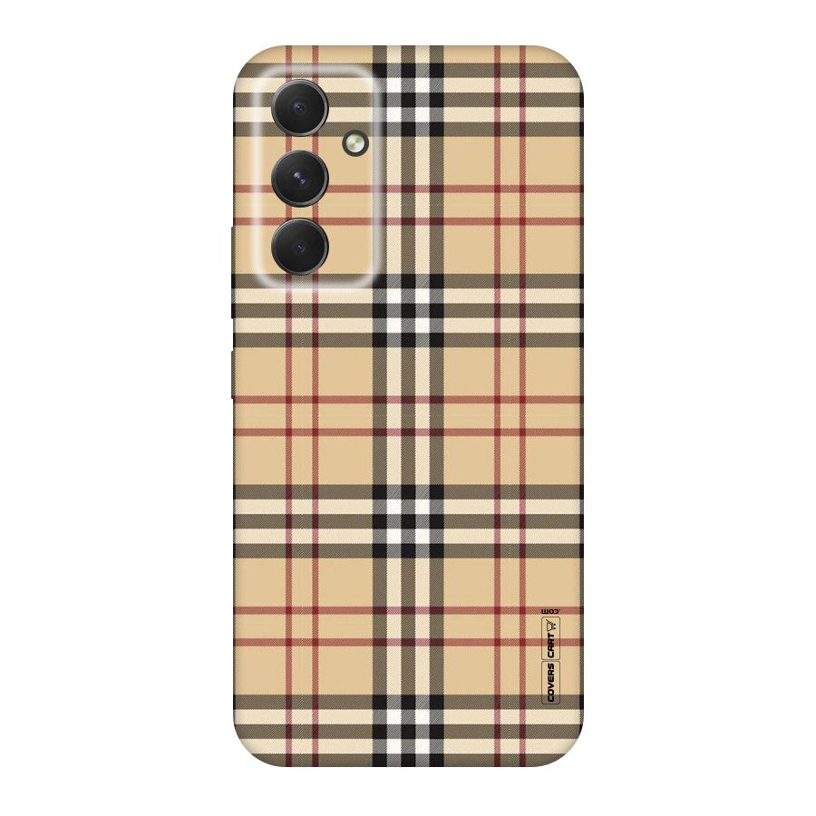 Beige Check Original Polycarbonate Back Case for Galaxy A54