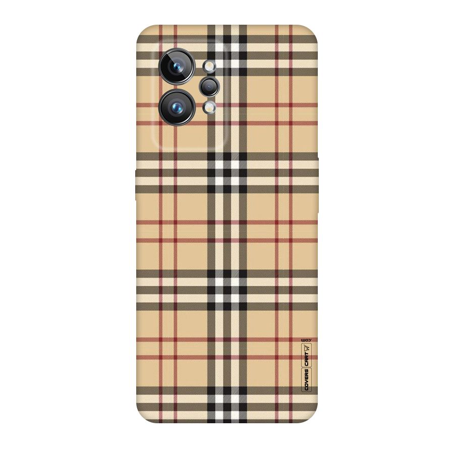 Beige Check Original Polycarbonate Back Case for Realme GT2 Pro