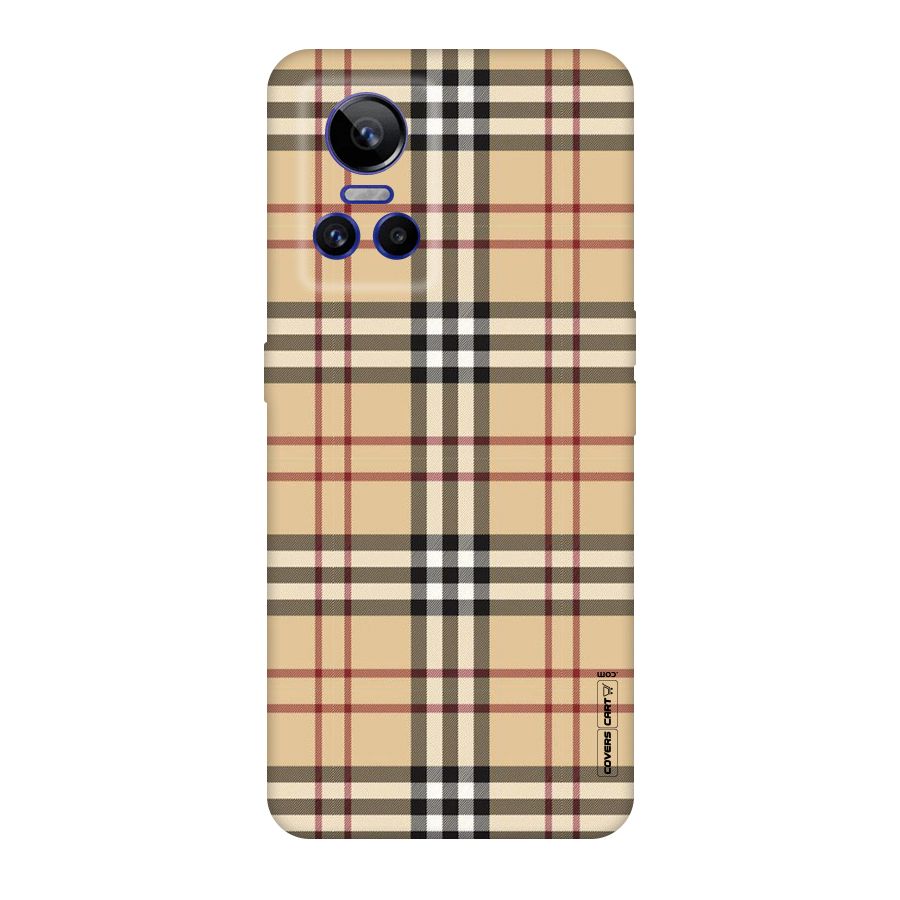 Beige Check Original Polycarbonate Back Case for Realme GT Neo 3
