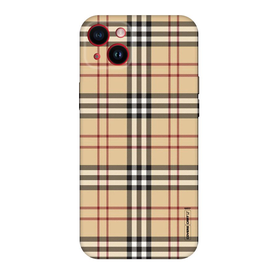Beige Check Original Polycarbonate Back Case for iPhone 14 Plus