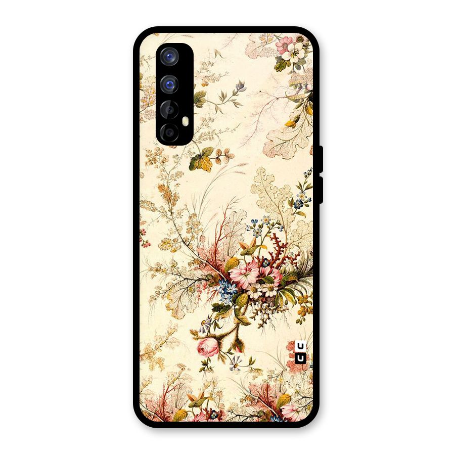 Beige Floral Glass Back Case for Realme Narzo 20 Pro