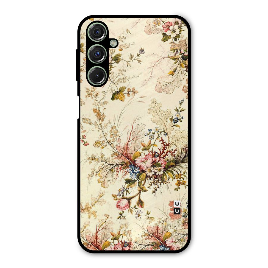 Beige Floral Metal Back Case for Galaxy F34