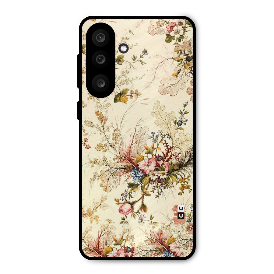 Beige Floral Metal Back Case for Galaxy M56