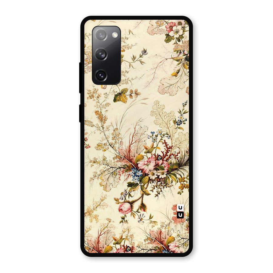 Beige Floral Metal Back Case for Galaxy S20 FE 5G