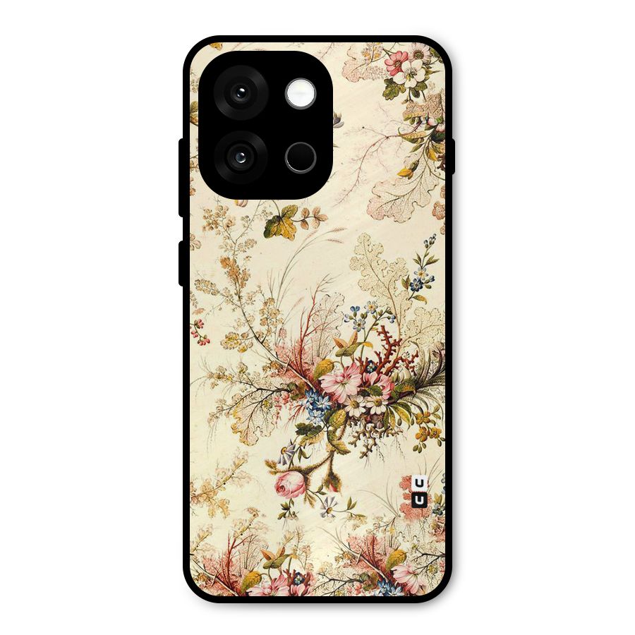 Beige Floral Metal Back Case for OnePlus 13s