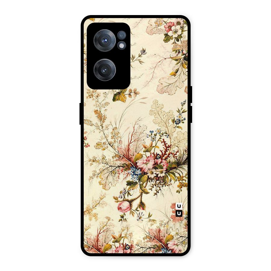 Beige Floral Metal Back Case for OnePlus Nord CE 2 5G