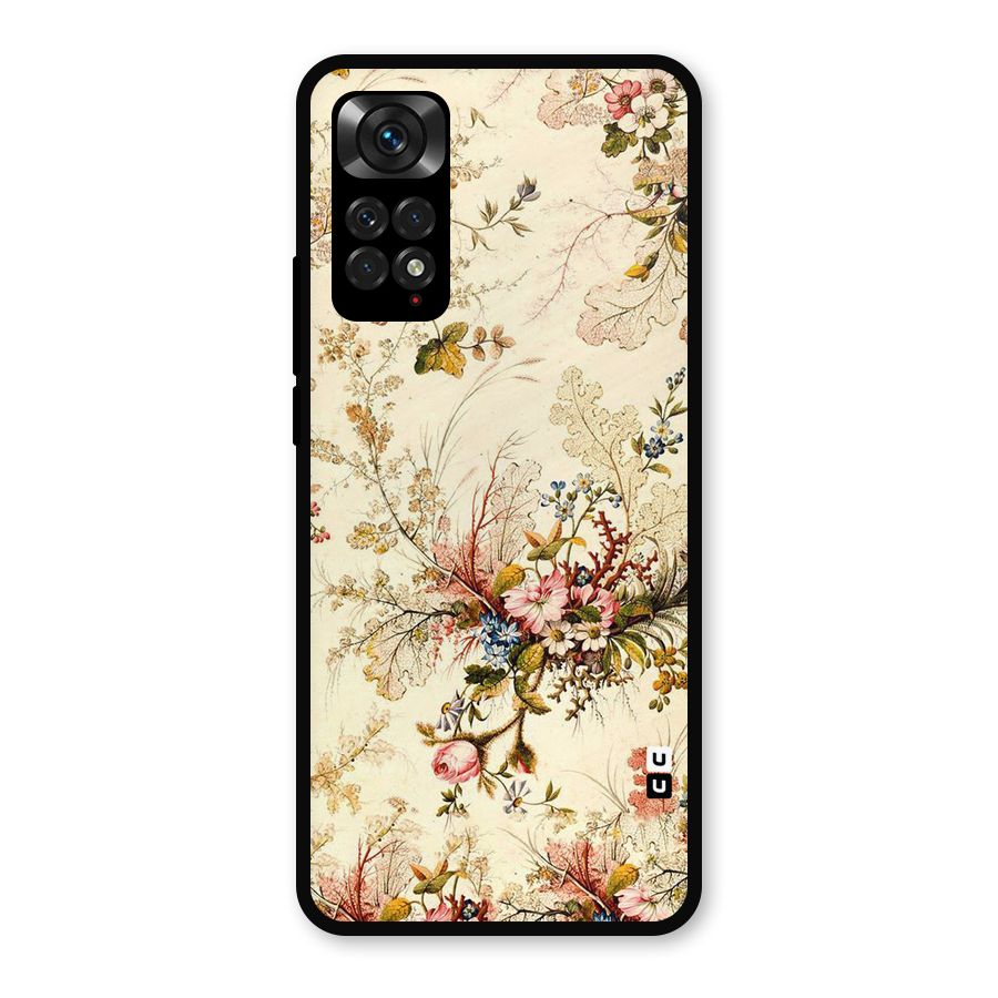 Beige Floral Metal Back Case for Redmi Note 11s