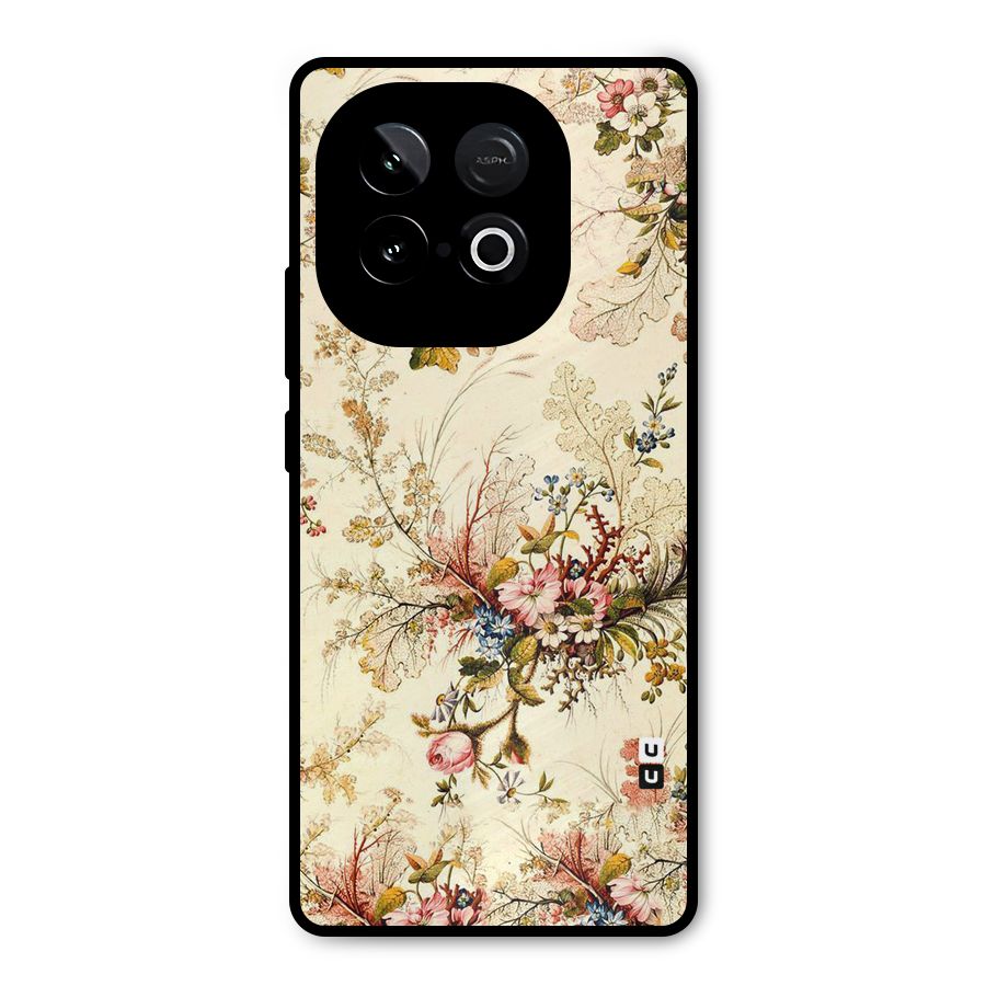 Beige Floral Metal Back Case for iQOO Neo 10