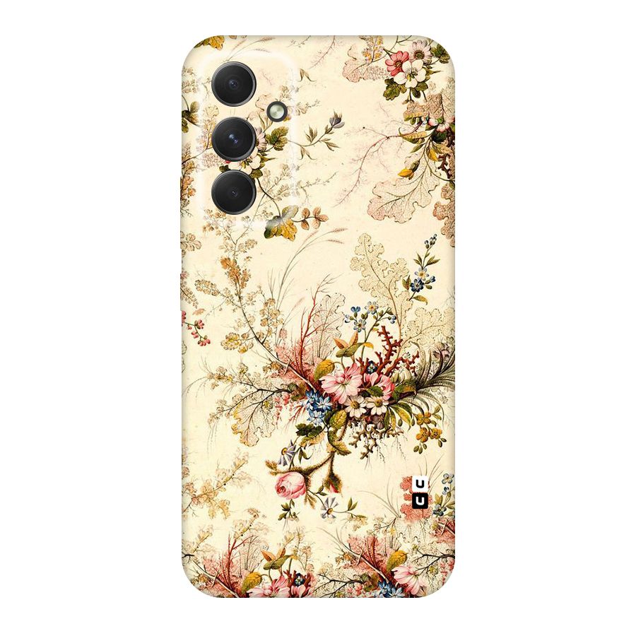 Beige Floral Original Polycarbonate Back Case for Galaxy A54