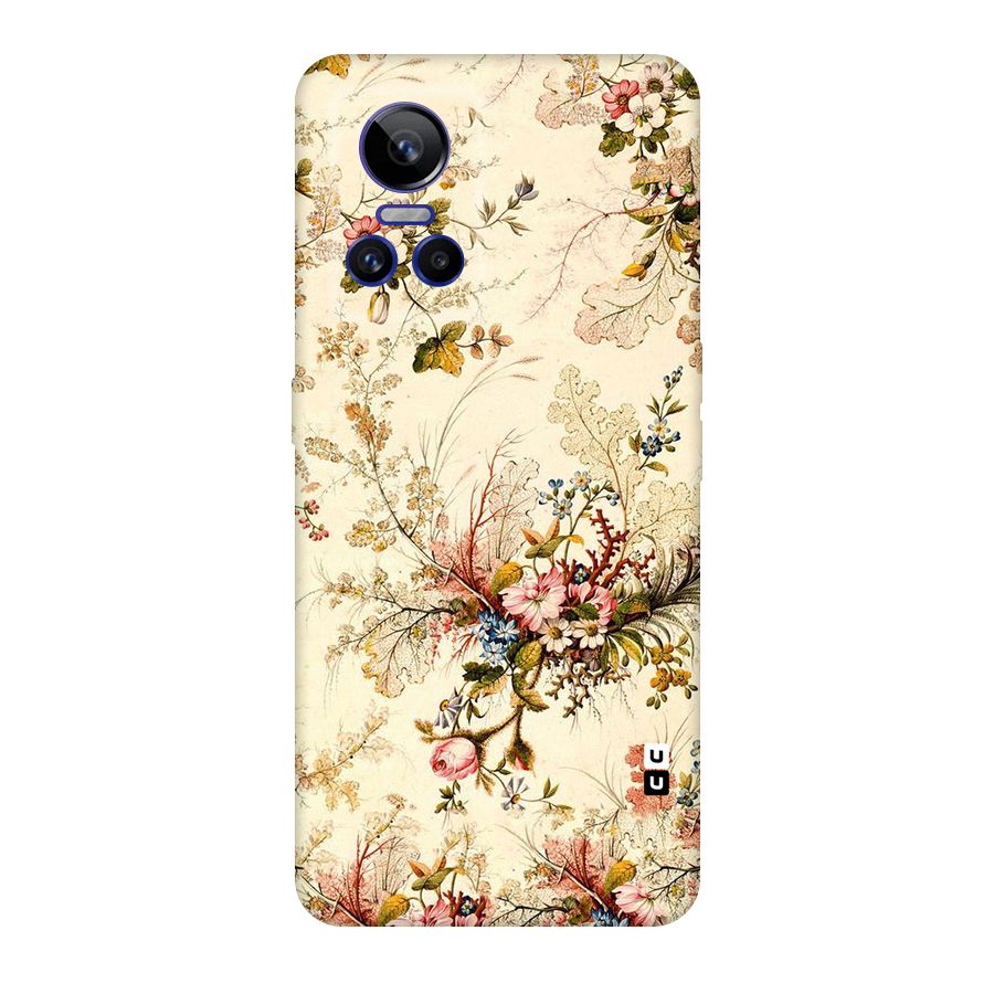 Beige Floral Original Polycarbonate Back Case for Realme GT Neo 3