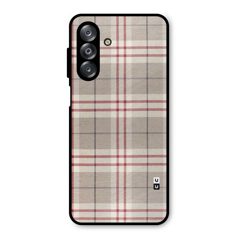 Beige Red Check Metal Back Case for Galaxy A26