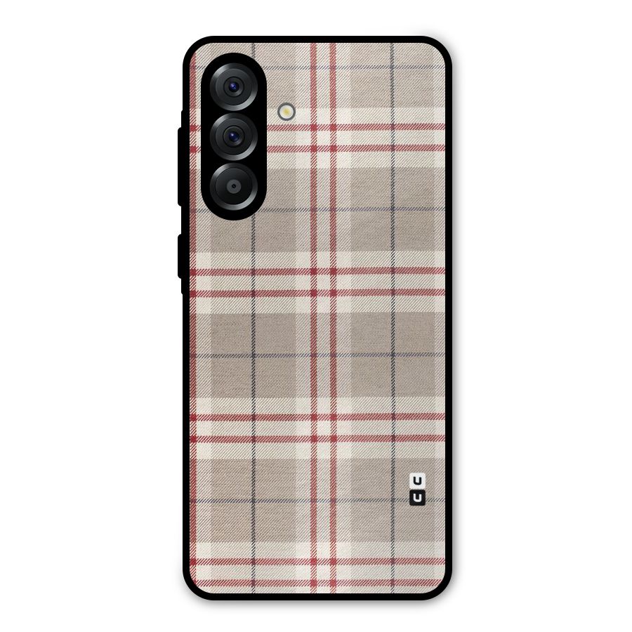 Beige Red Check Metal Back Case for Galaxy A36