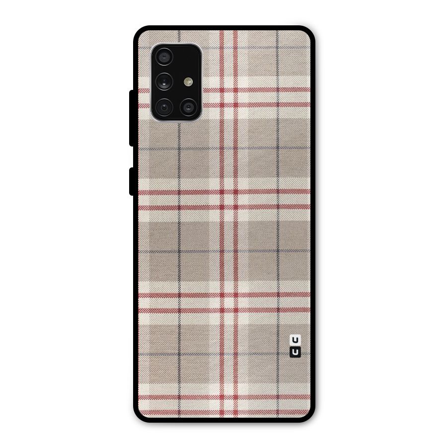 Beige Red Check Metal Back Case for Galaxy A71