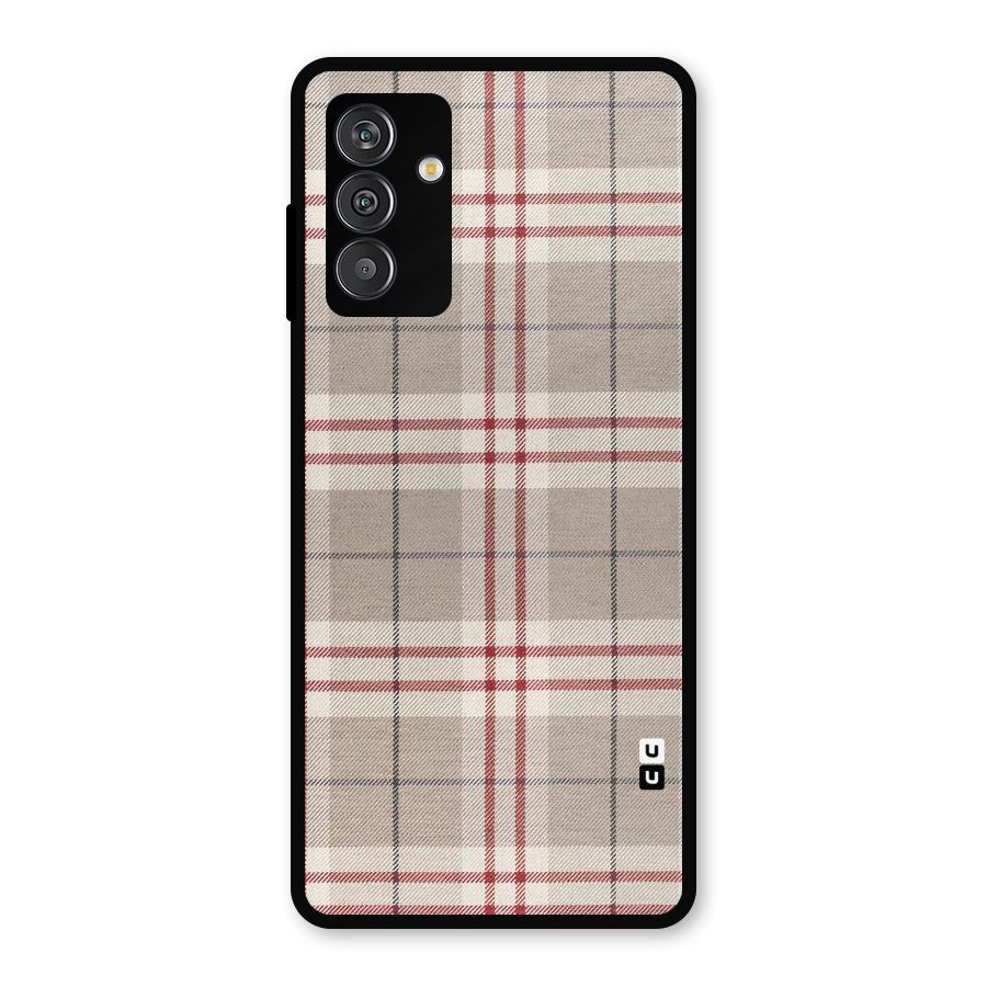 Beige Red Check Metal Back Case for Galaxy F13