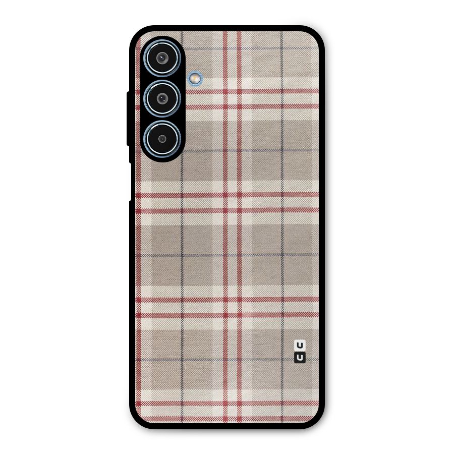 Beige Red Check Metal Back Case for Galaxy M35