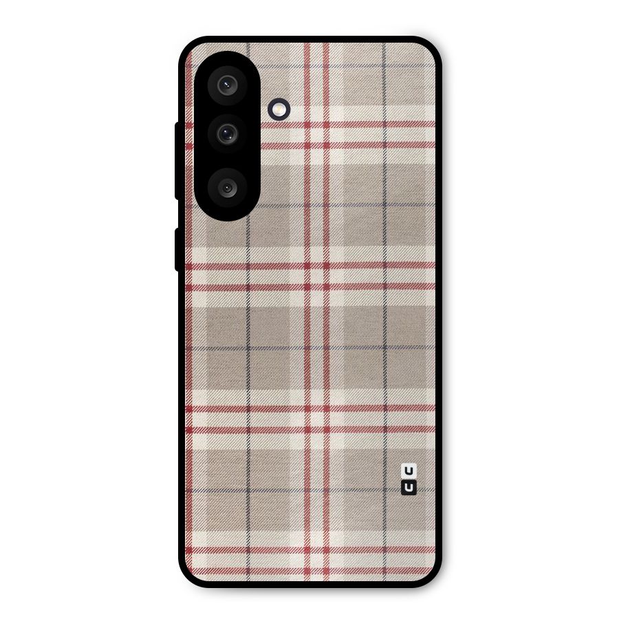 Beige Red Check Metal Back Case for Galaxy M56