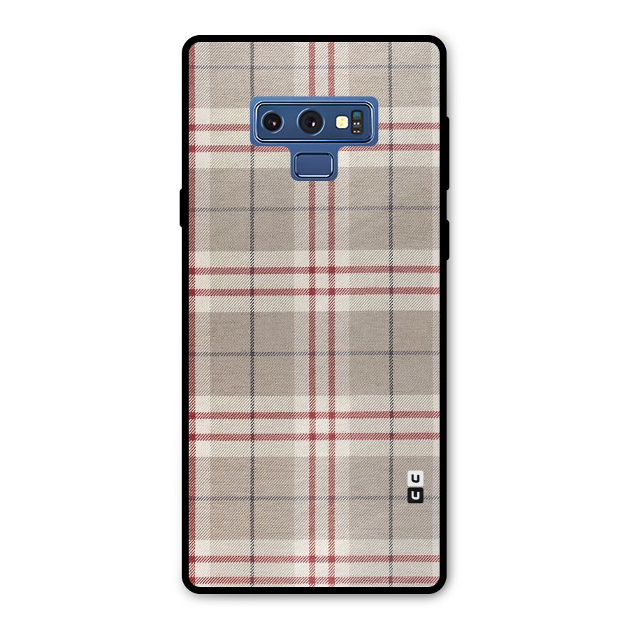 Beige Red Check Metal Back Case for Galaxy Note 9