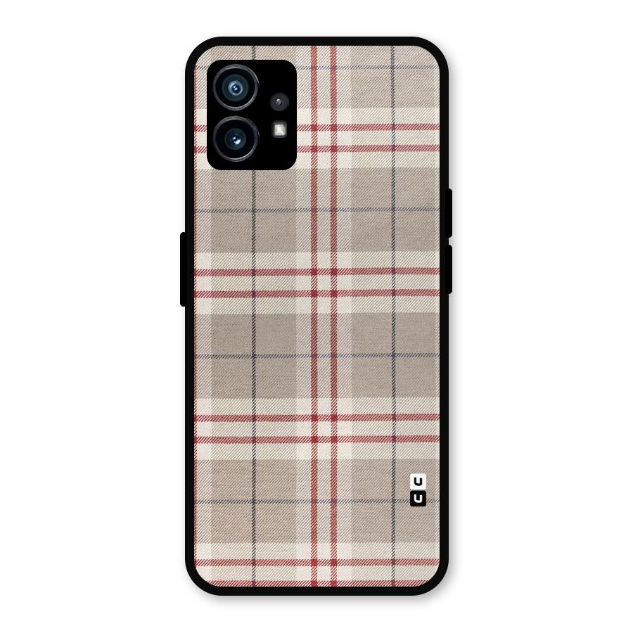 Beige Red Check Metal Back Case for Nothing Phone 1