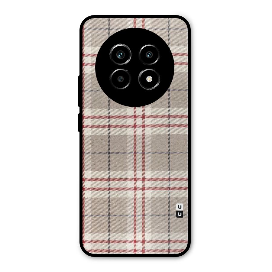 Beige Red Check Metal Back Case for Realme 13 Pro