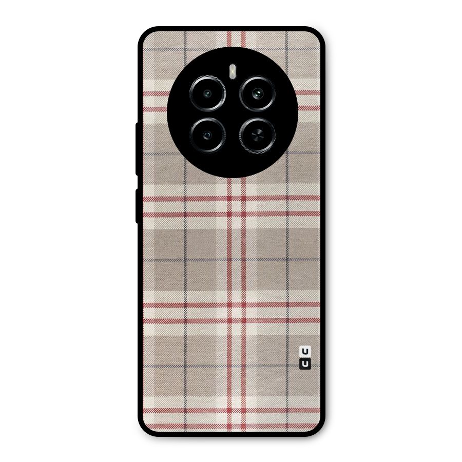 Beige Red Check Metal Back Case for Realme P1