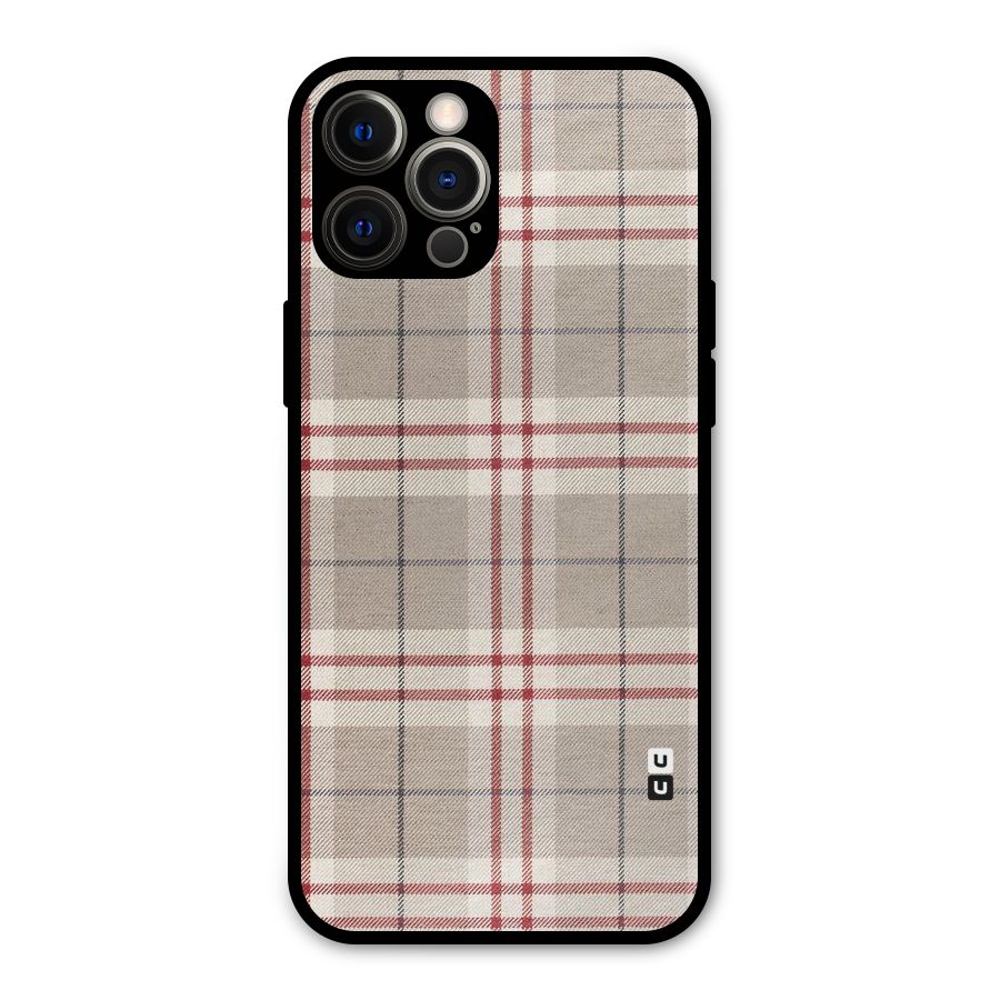 Beige Red Check Metal Back Case for iPhone 12 Pro Max