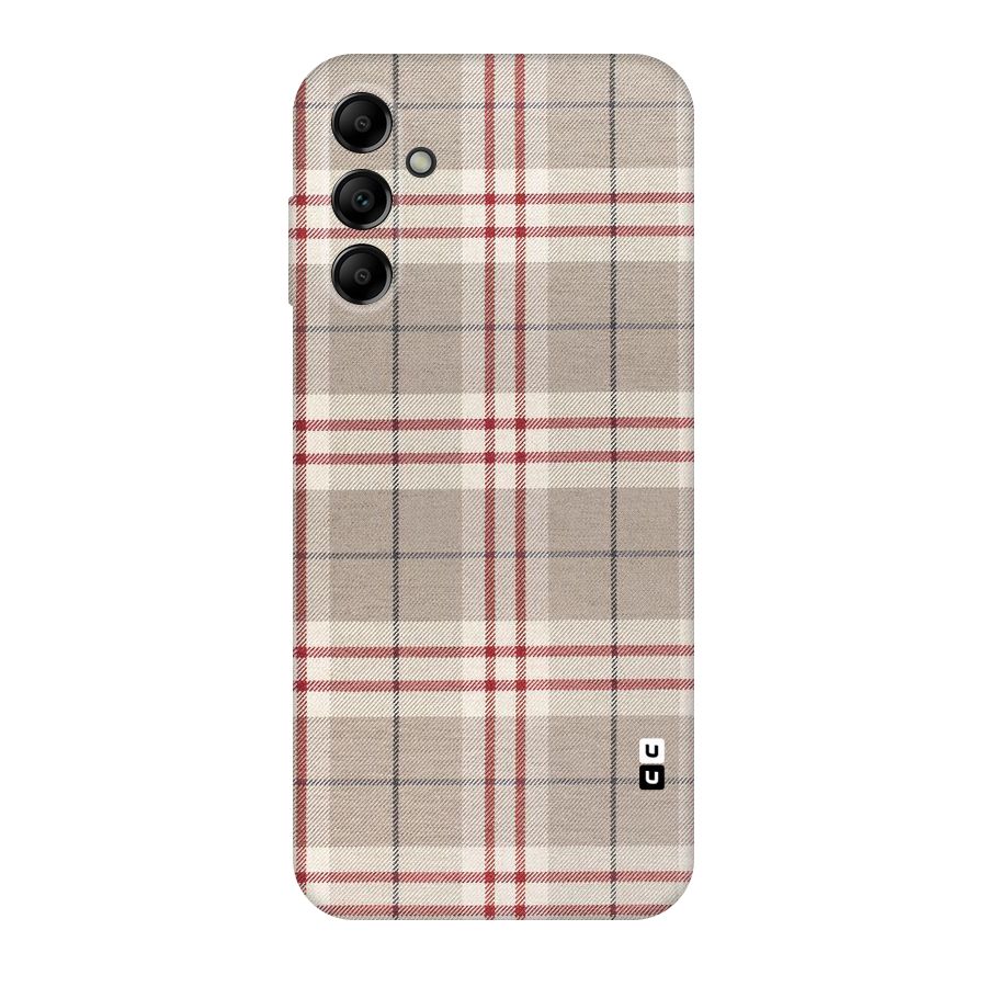 Beige Red Check Original Polycarbonate Back Case for Galaxy A14 5G