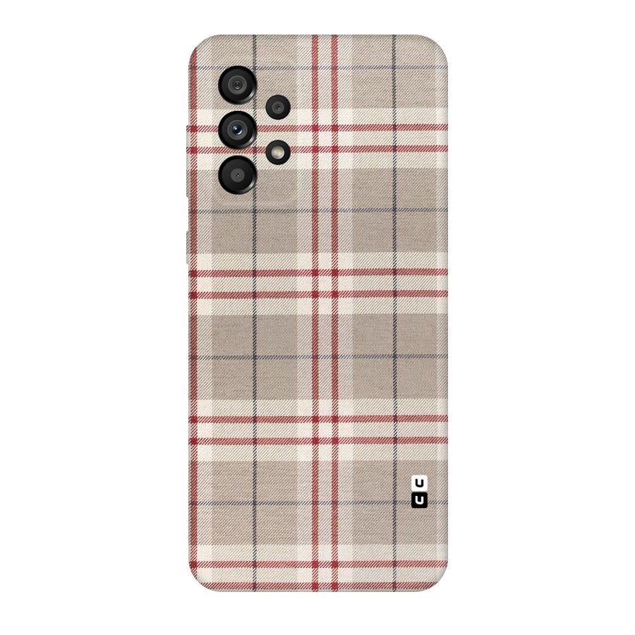 Beige Red Check Original Polycarbonate Back Case for Galaxy A73 5G