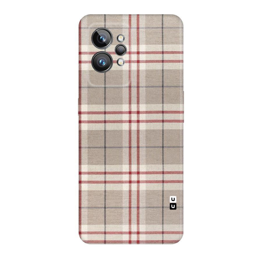 Beige Red Check Original Polycarbonate Back Case for Realme GT2 Pro