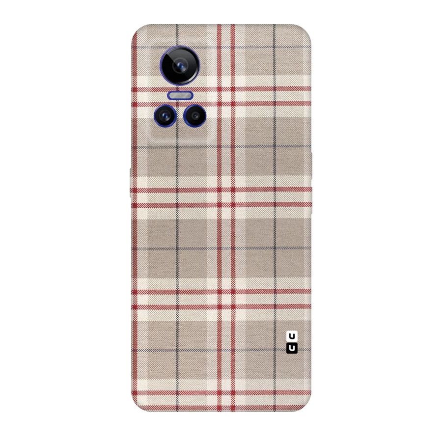 Beige Red Check Original Polycarbonate Back Case for Realme GT Neo 3