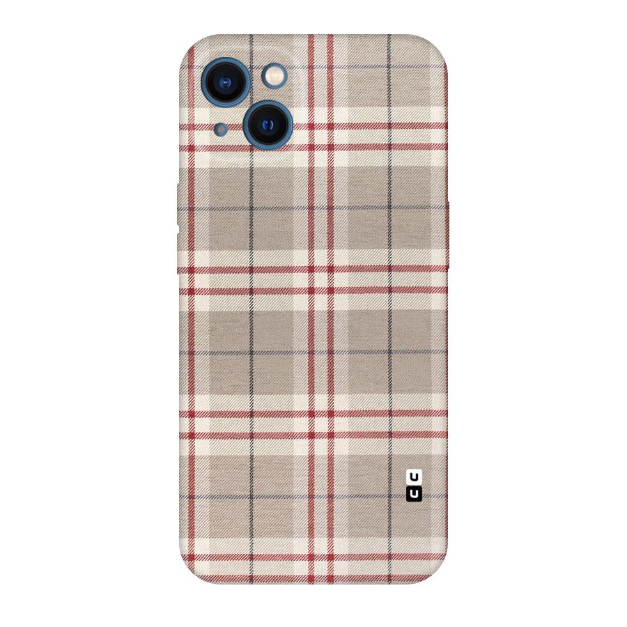 Beige Red Check Original Polycarbonate Back Case for iPhone 13