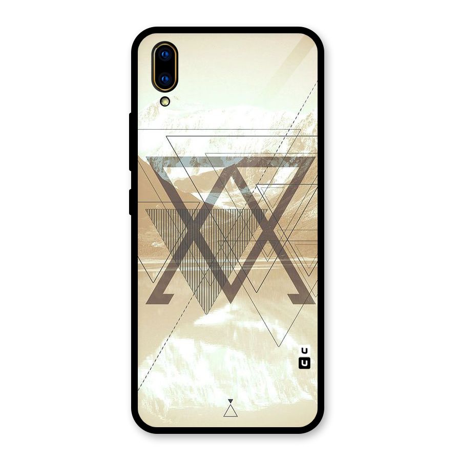 Beige View Glass Back Case for Vivo V11 Pro