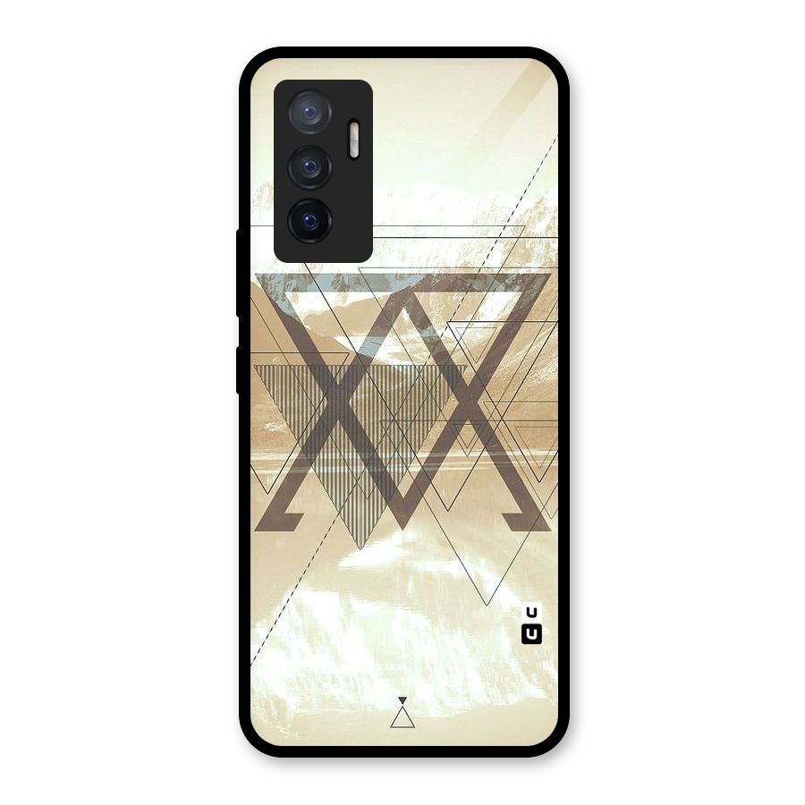 Beige View Glass Back Case for Vivo V23e