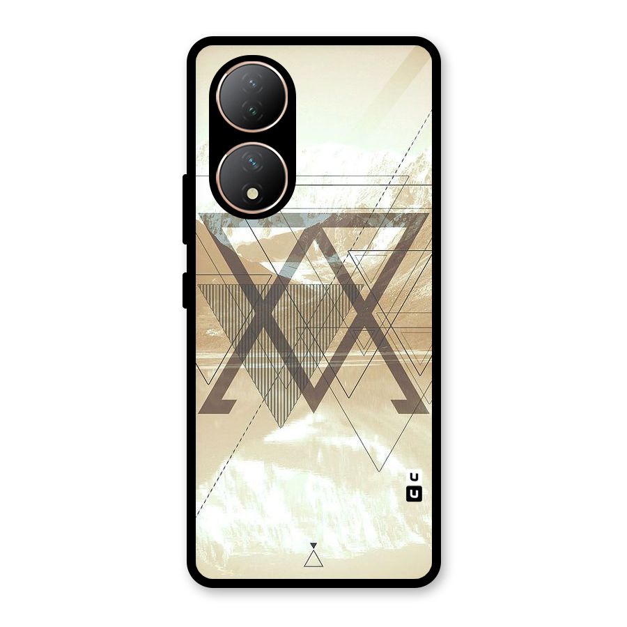 Beige View Glass Back Case for Vivo Y100A