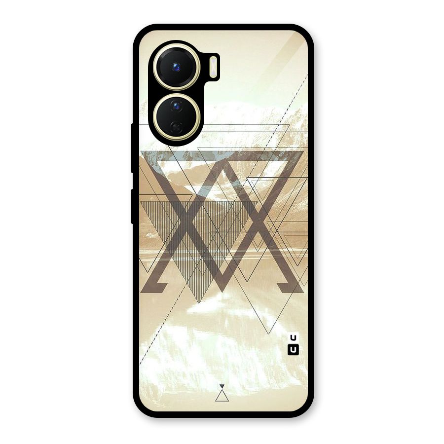 Beige View Glass Back Case for Vivo Y56