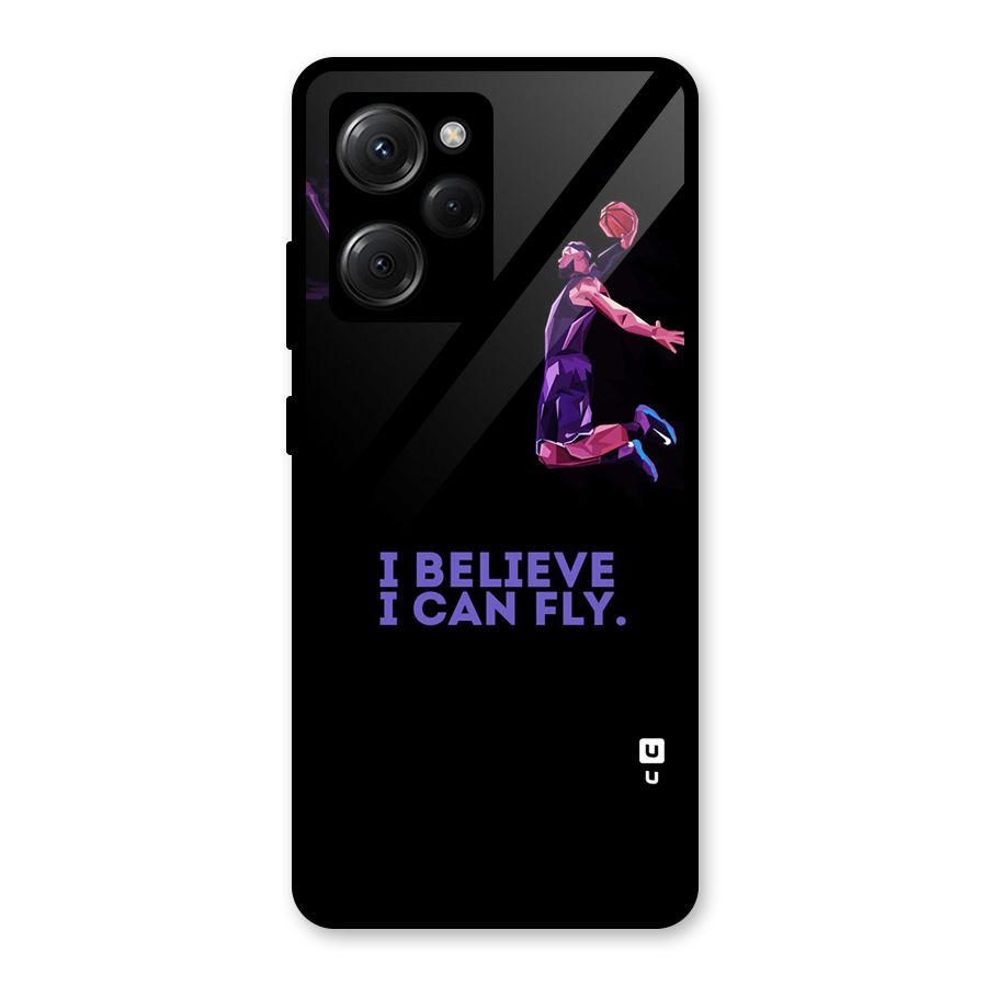 Believe And Fly Glass Back Case for Poco X5 Pro