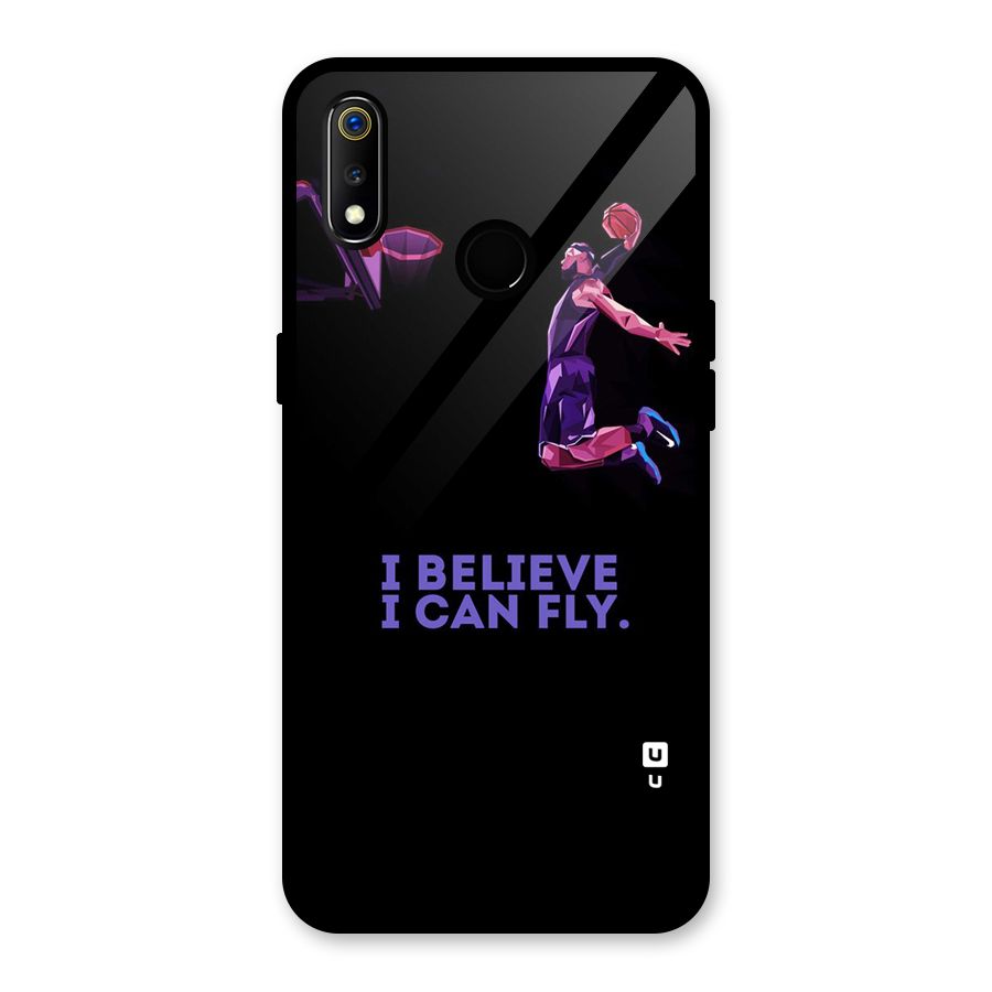 Believe And Fly Glass Back Case for Realme 3