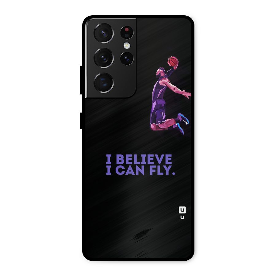 Believe And Fly Metal Back Case for Galaxy S21 Ultra 5G
