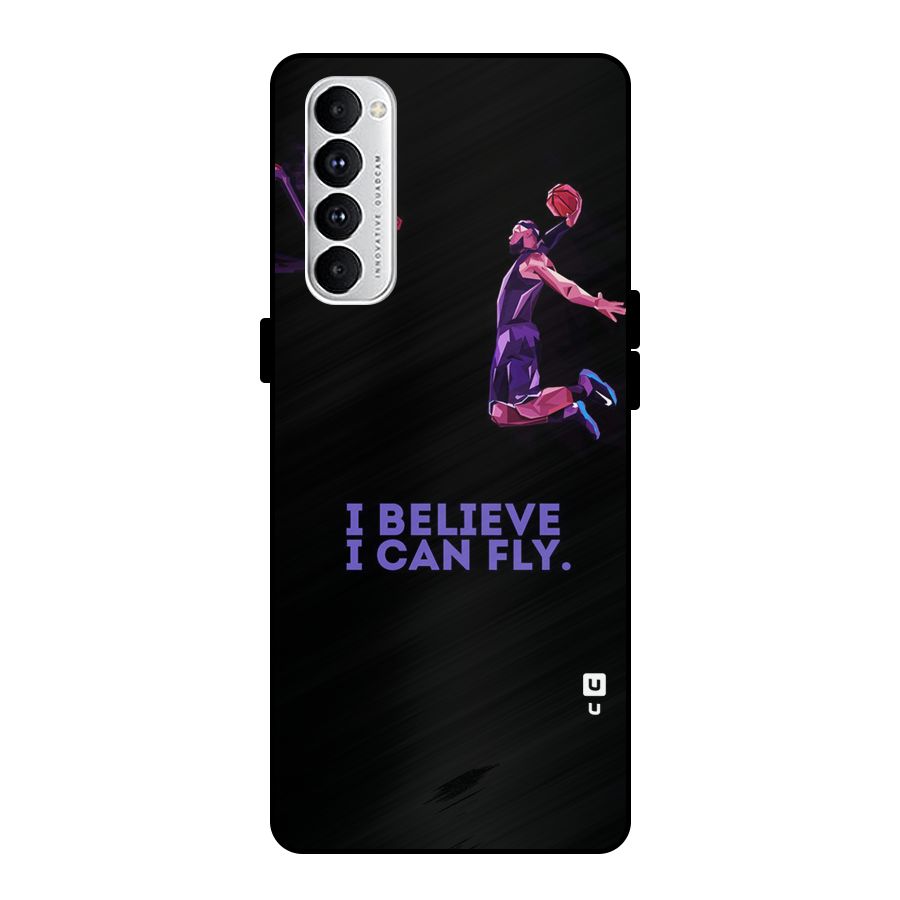Believe And Fly Metal Back Case for Oppo Reno4 Pro