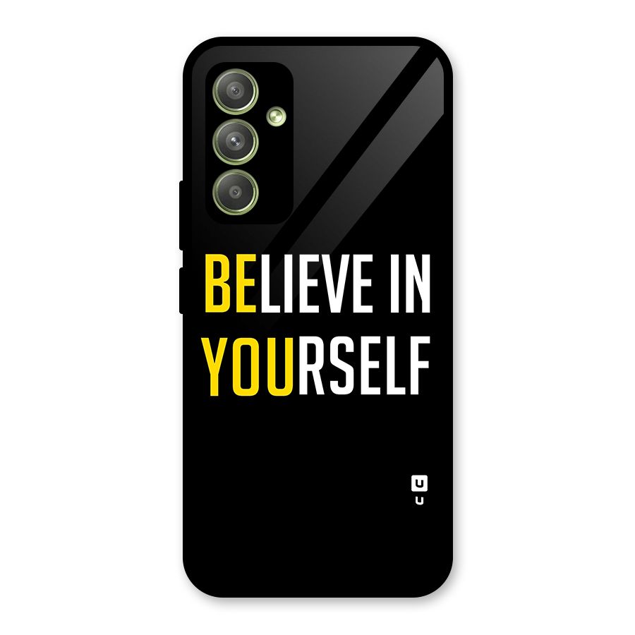 Believe In Yourself Black Glass Back Case for Galaxy A54