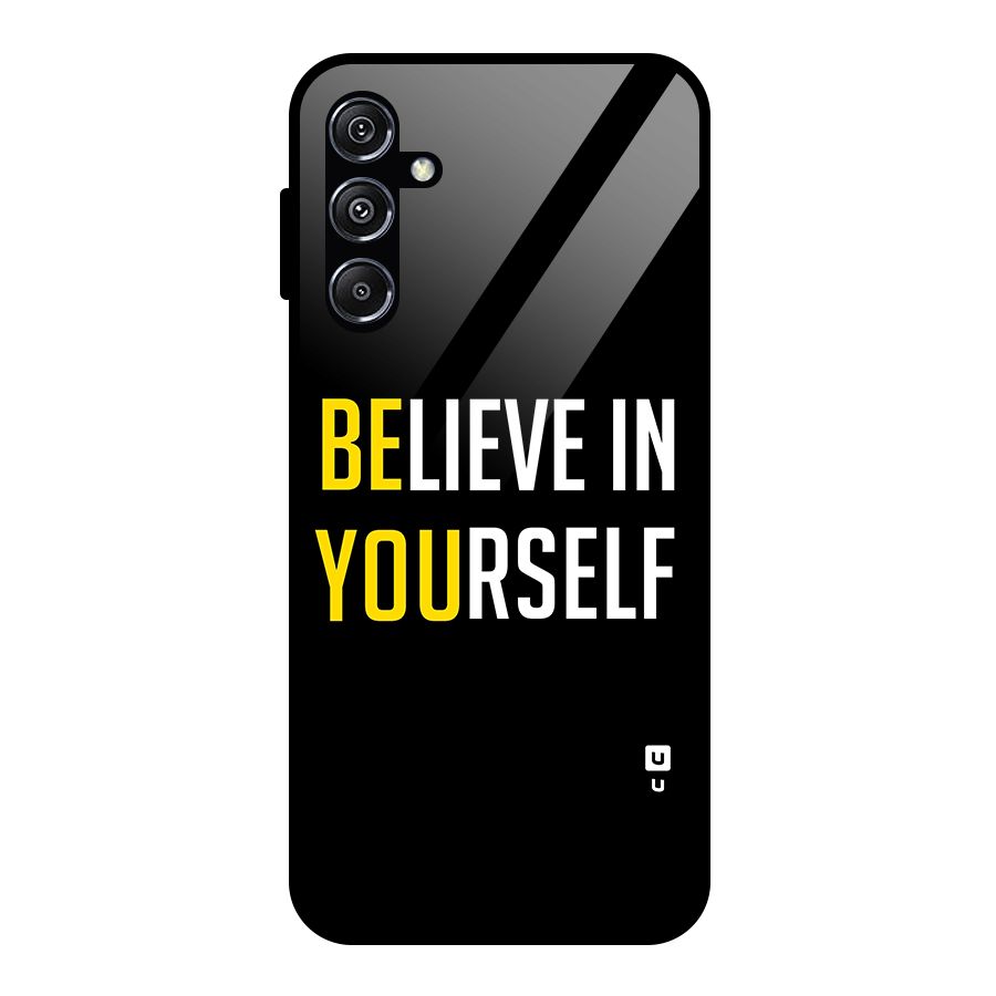 Believe In Yourself Black Glass Back Case for Galaxy M34 5G