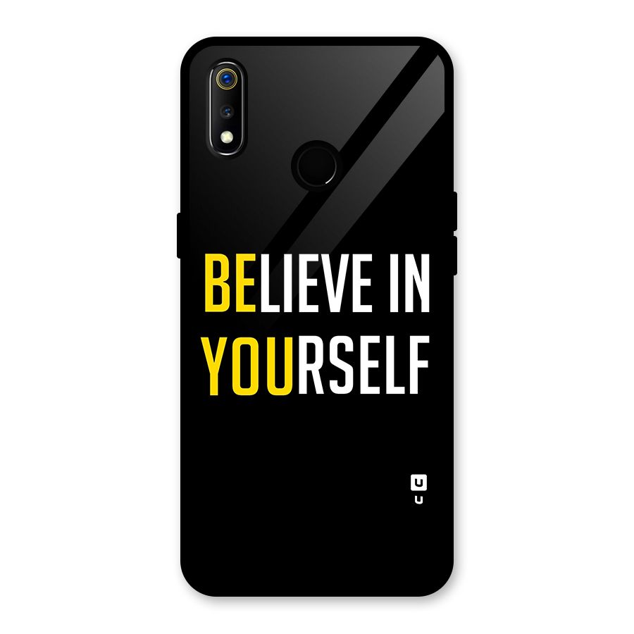 Believe In Yourself Black Glass Back Case for Realme 3i