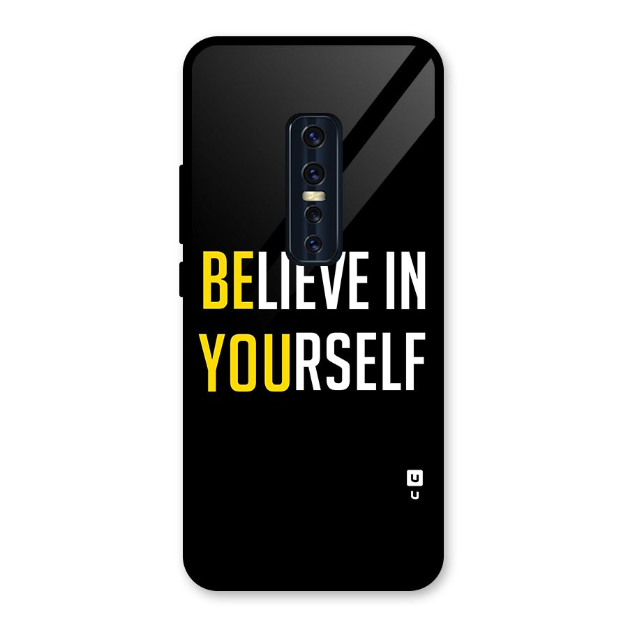 Believe In Yourself Black Glass Back Case for Vivo V17 Pro