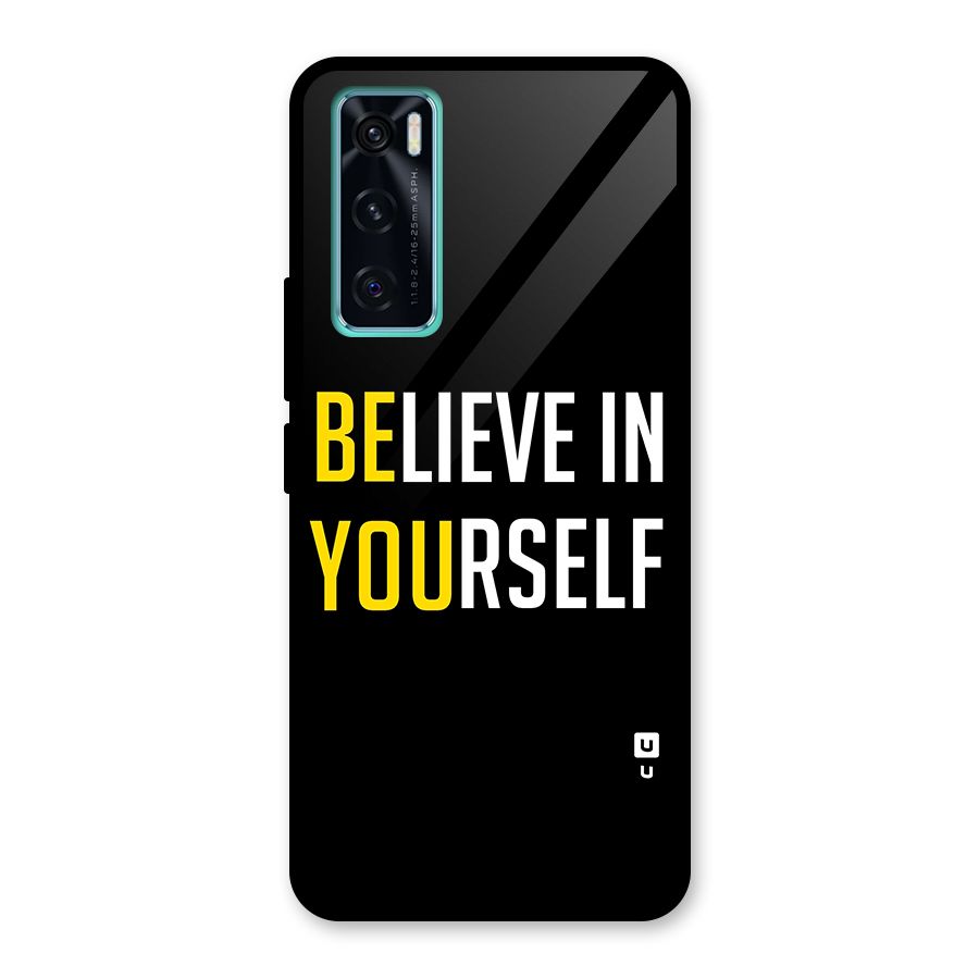 Believe In Yourself Black Glass Back Case for Vivo V20 SE