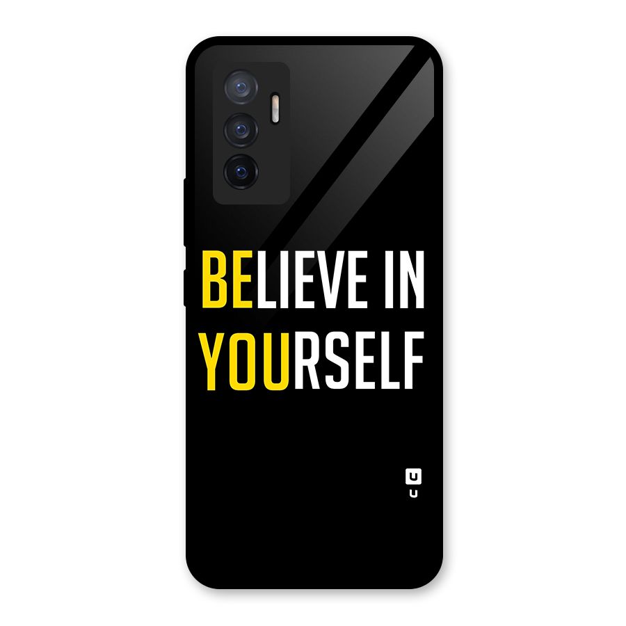 Believe In Yourself Black Glass Back Case for Vivo V23e